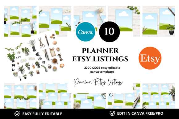 10 Planner Premium Etsy Listings Mockup Templates