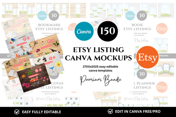 150 Premium Etsy Listings Mockup Bundle: Elevate Your Shop