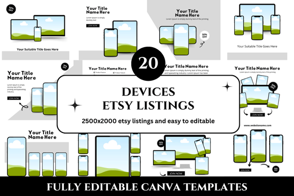20 Devices Etsy Listings Mockup: Elevate Your Shop's Visuals