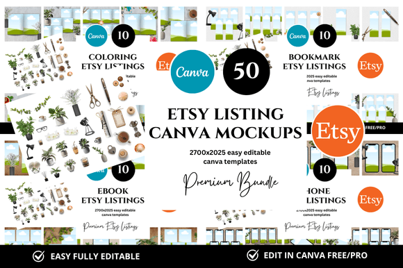 55 Premium Etsy Listings Mockup Bundle