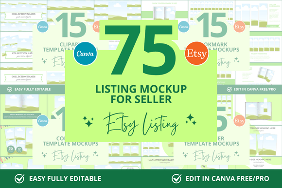 75 Pages Etsy Canva Mockup Bundle: Your Design Shortcut