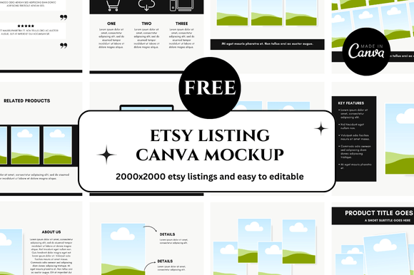 FREE! 12 Etsy Canva Mockup: A Designer's Time-Saver
