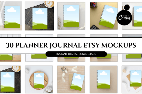 Mastering Etsy Listings: The 30 Planner Journal Etsy Canva Mockup Pack
