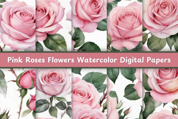 Pink Roses Flowers Watercolor Patterns: A Designer's Digital Toolkit